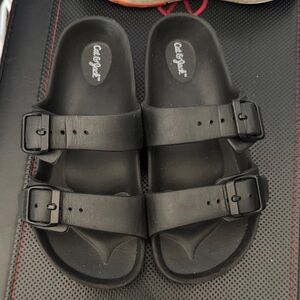Black Double Strap Sandals